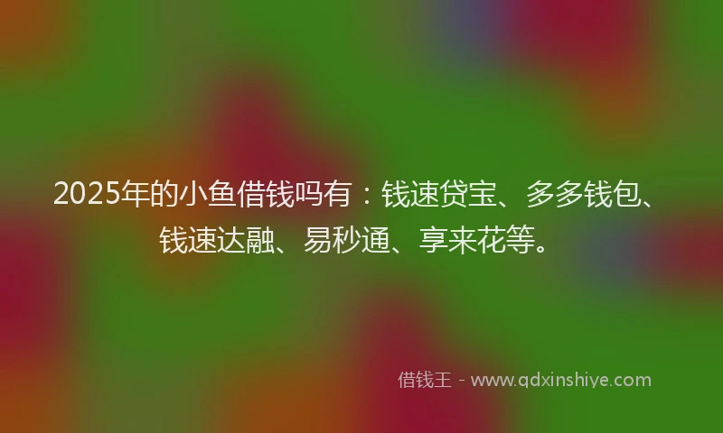 2025年的小鱼借钱吗有：钱速贷宝、多多钱包、钱速达融、易秒通、享来花等。