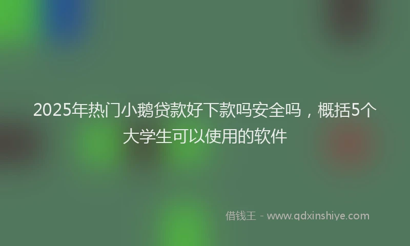 2025年热门小鹅贷款好下款吗安全吗，概括5个大学生可以使用的软件