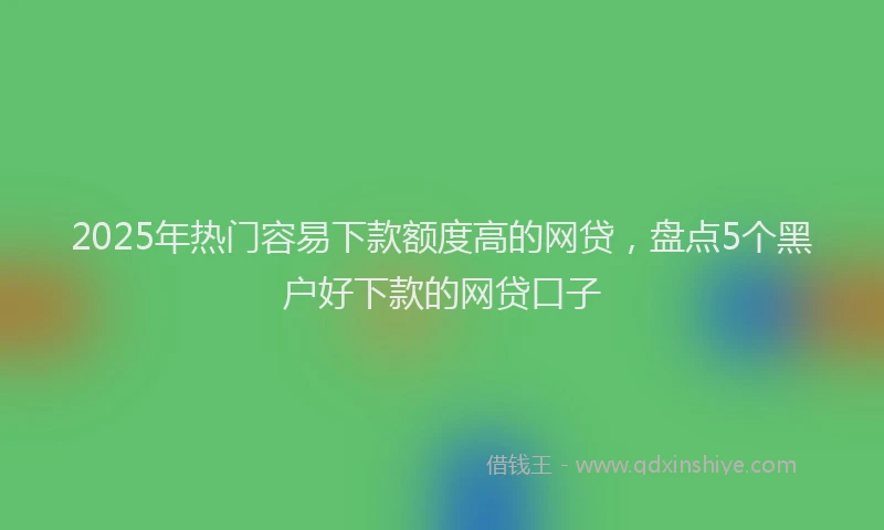 2025年热门容易下款额度高的网贷，盘点5个黑户好下款的网贷口子