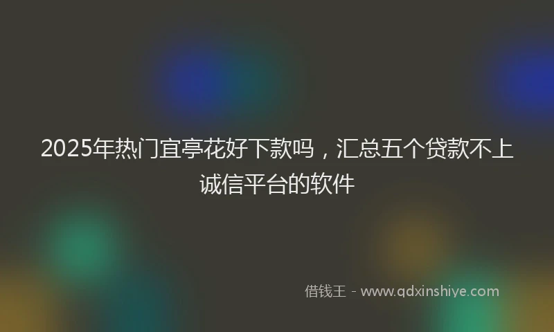 2025年热门宜亭花好下款吗，汇总五个贷款不上诚信平台的软件