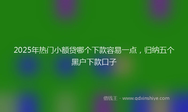 2025年热门小额贷哪个下款容易一点，归纳五个黑户下款口子