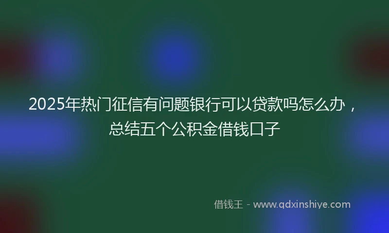 2025年热门征信有问题银行可以贷款吗怎么办，总结五个公积金借钱口子