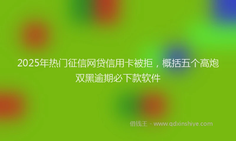 2025年热门征信网贷信用卡被拒，概括五个高炮双黑逾期必下款软件