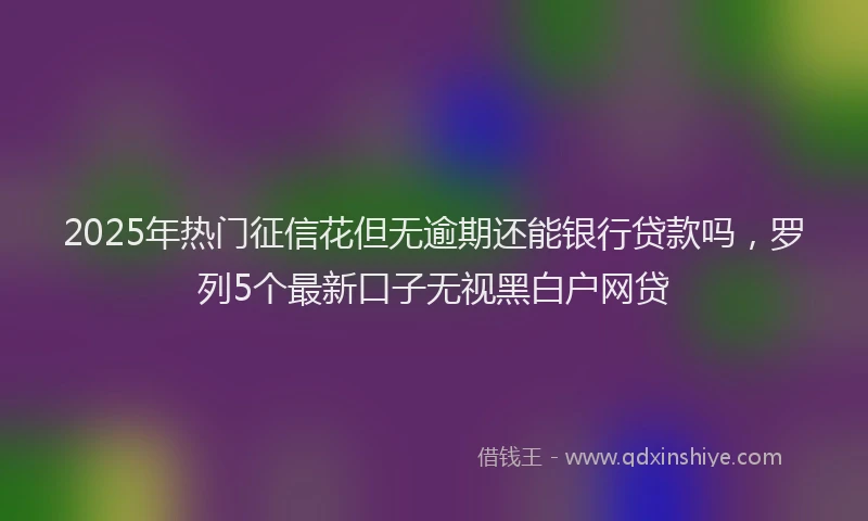 2025年热门征信花但无逾期还能银行贷款吗，罗列5个最新口子无视黑白户网贷