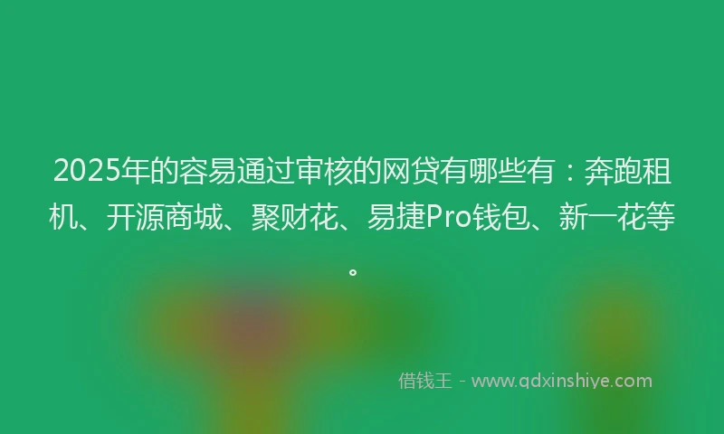 2025年的容易通过审核的网贷有哪些有：奔跑租机、开源商城、聚财花、易捷Pro钱包、新一花等。
