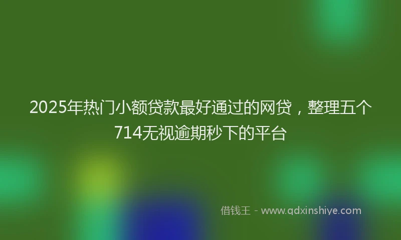 2025年热门小额贷款最好通过的网贷，整理五个714无视逾期秒下的平台