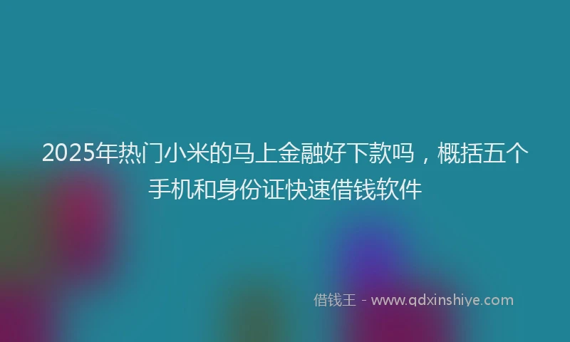 2025年热门小米的马上金融好下款吗，概括五个手机和身份证快速借钱软件