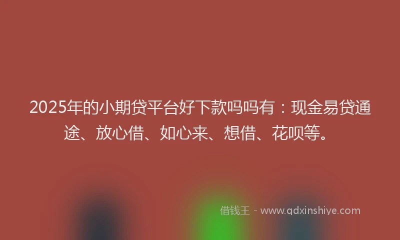 2025年的小期贷平台好下款吗吗有：现金易贷通途、放心借、如心来、想借、花呗等。