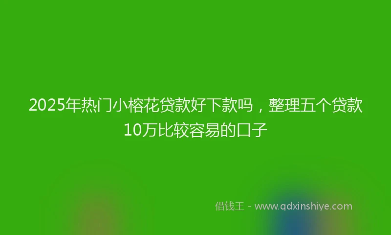 2025年热门小榕花贷款好下款吗，整理五个贷款10万比较容易的口子