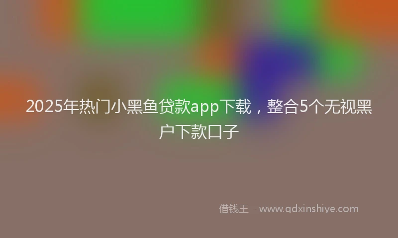 2025年热门小黑鱼贷款app下载，整合5个无视黑户下款口子