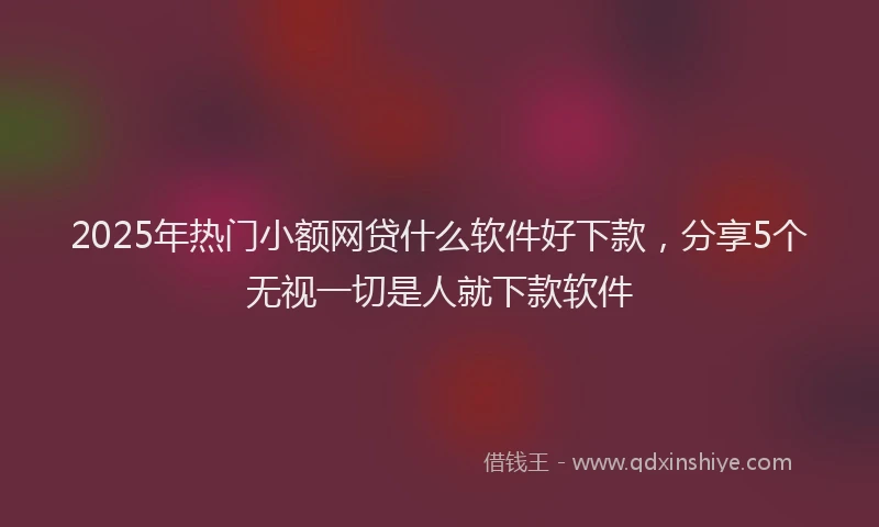 2025年热门小额网贷什么软件好下款，分享5个无视一切是人就下款软件