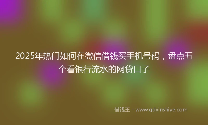 2025年热门如何在微信借钱买手机号码，盘点五个看银行流水的网贷口子