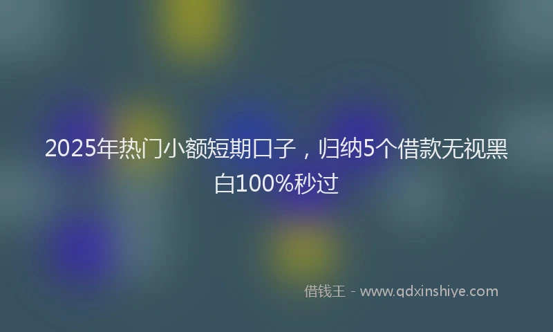 2025年热门小额短期口子，归纳5个借款无视黑白100%秒过