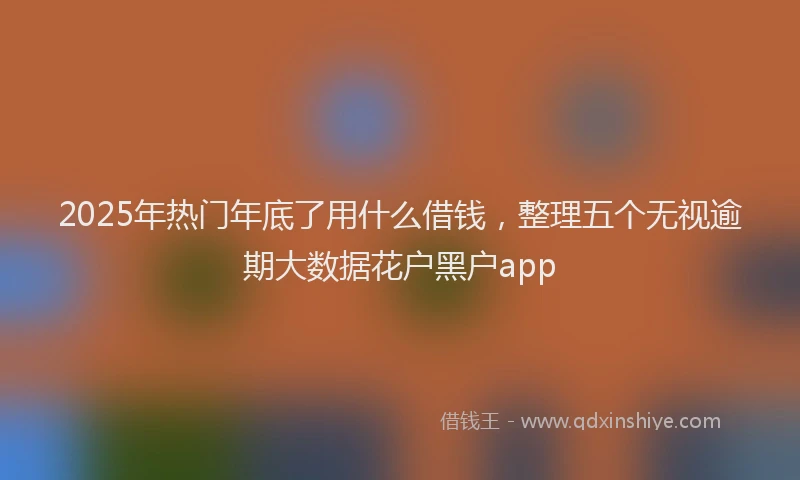 2025年热门年底了用什么借钱，整理五个无视逾期大数据花户黑户app