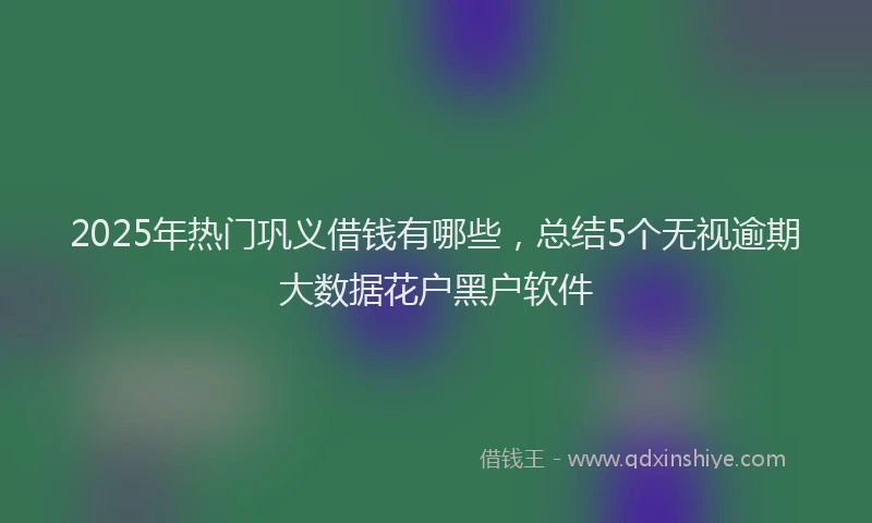 2025年热门巩义借钱有哪些，总结5个无视逾期大数据花户黑户软件