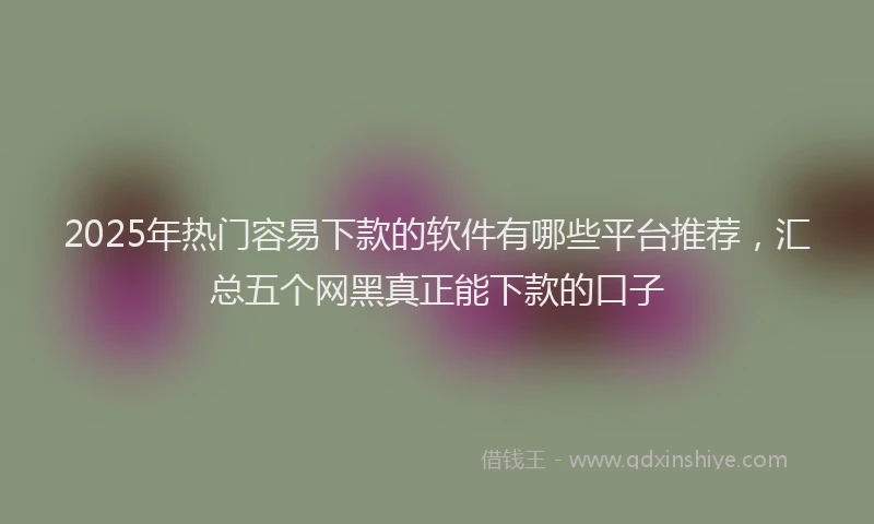 2025年热门容易下款的软件有哪些平台推荐，汇总五个网黑真正能下款的口子