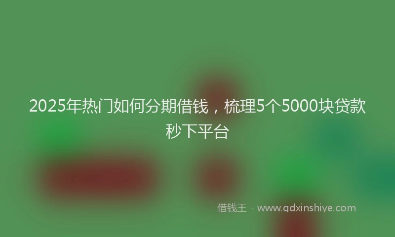 2025年热门如何分期借钱，梳理5个5000块贷款秒下平台