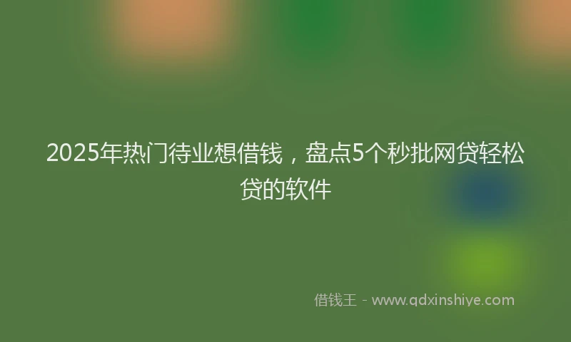 2025年热门待业想借钱，盘点5个秒批网贷轻松贷的软件