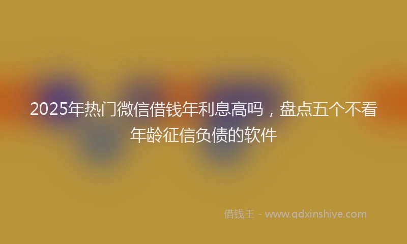 2025年热门微信借钱年利息高吗，盘点五个不看年龄征信负债的软件
