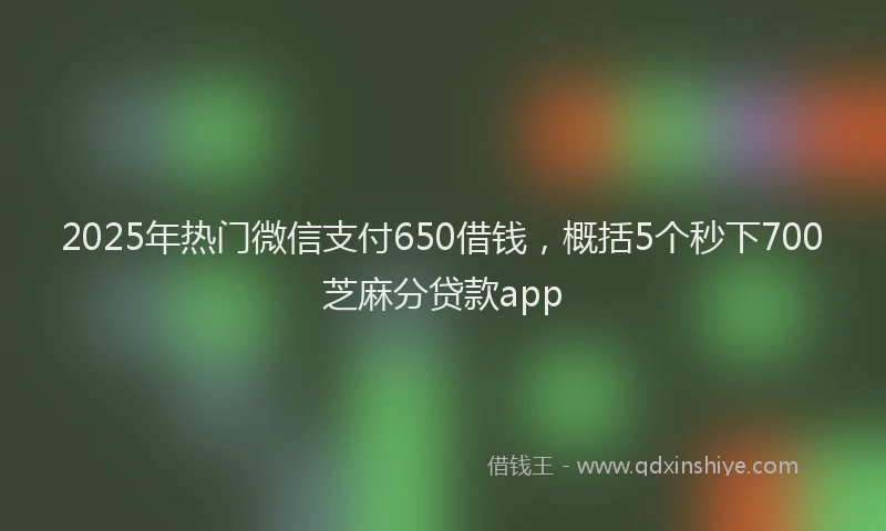 2025年热门微信支付650借钱，概括5个秒下700芝麻分贷款app