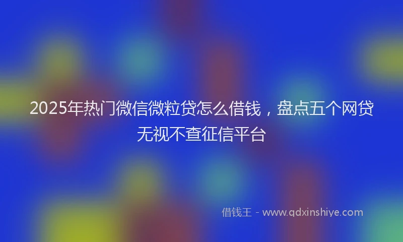 2025年热门微信微粒贷怎么借钱，盘点五个网贷无视不查征信平台