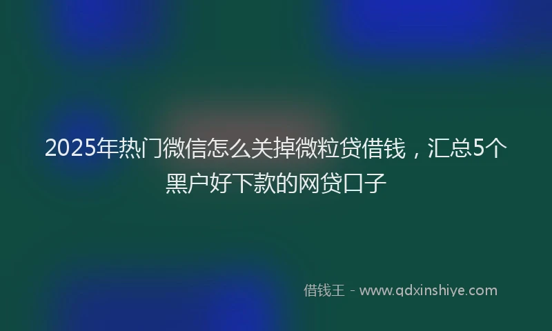 2025年热门微信怎么关掉微粒贷借钱，汇总5个黑户好下款的网贷口子