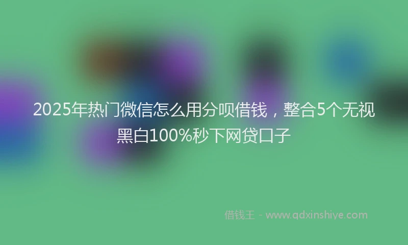 2025年热门微信怎么用分呗借钱，整合5个无视黑白100%秒下网贷口子