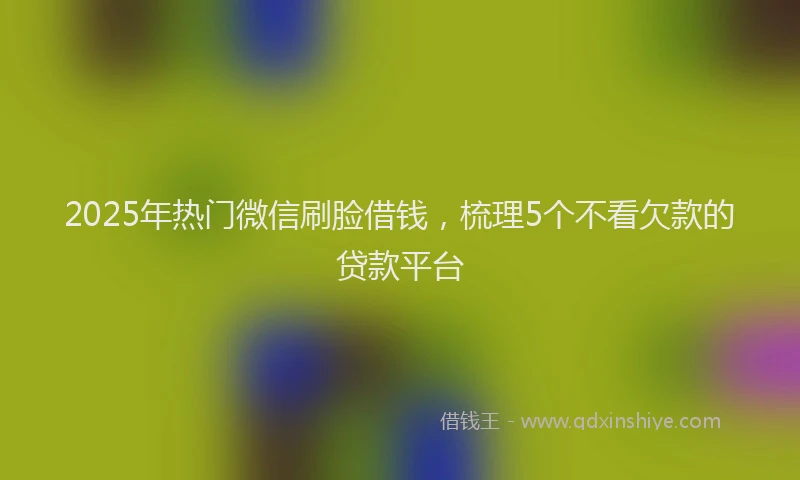 2025年热门微信刷脸借钱，梳理5个不看欠款的贷款平台
