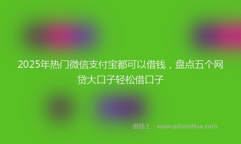 2025年热门微信支付宝都可以借钱，盘点五个网贷大口子轻松借口子