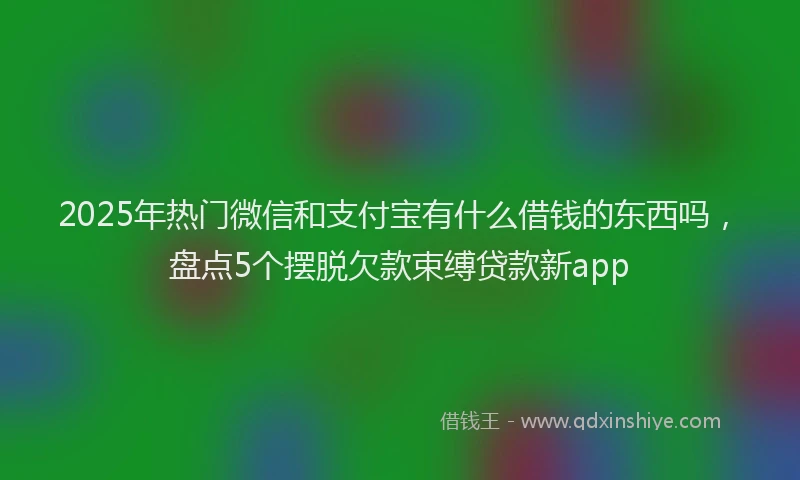 2025年热门微信和支付宝有什么借钱的东西吗，盘点5个摆脱欠款束缚贷款新app