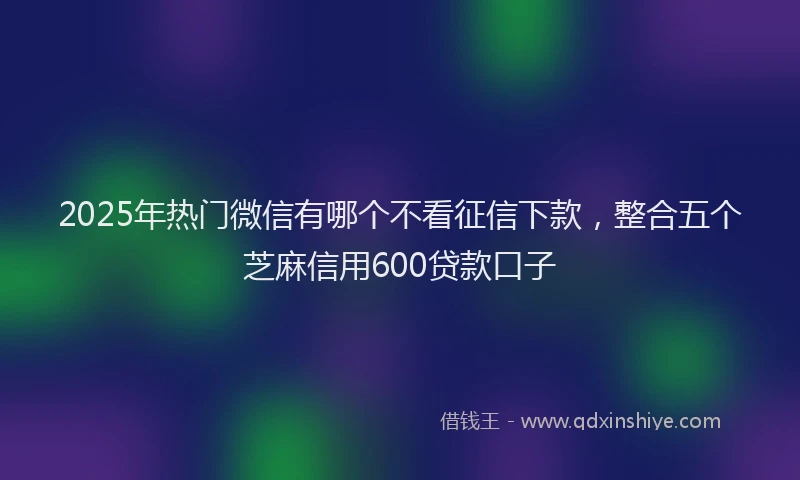 2025年热门微信有哪个不看征信下款，整合五个芝麻信用600贷款口子