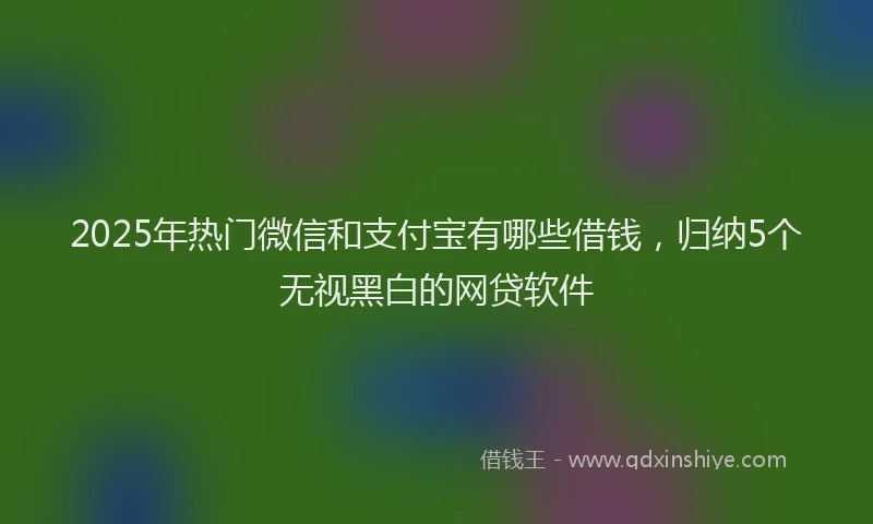 2025年热门微信和支付宝有哪些借钱，归纳5个无视黑白的网贷软件