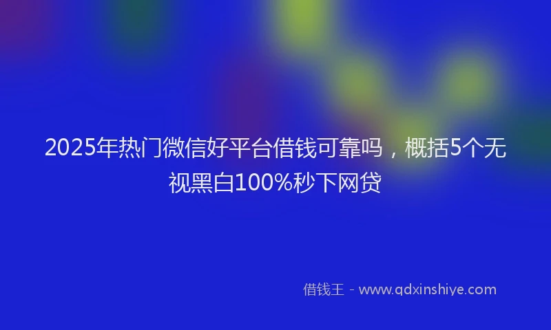 2025年热门微信好平台借钱可靠吗，概括5个无视黑白100%秒下网贷