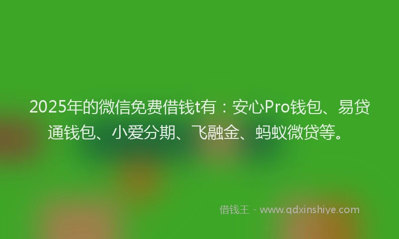 2025年的微信免费借钱t有：安心Pro钱包、易贷通钱包、小爱分期、飞融金、蚂蚁微贷等。