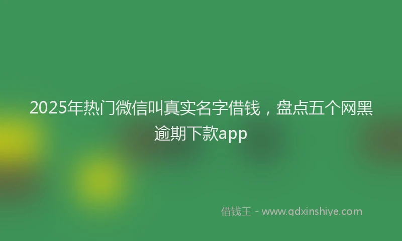 2025年热门微信叫真实名字借钱，盘点五个网黑逾期下款app