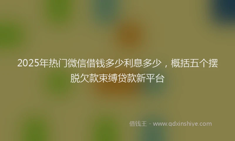 2025年热门微信借钱多少利息多少，概括五个摆脱欠款束缚贷款新平台