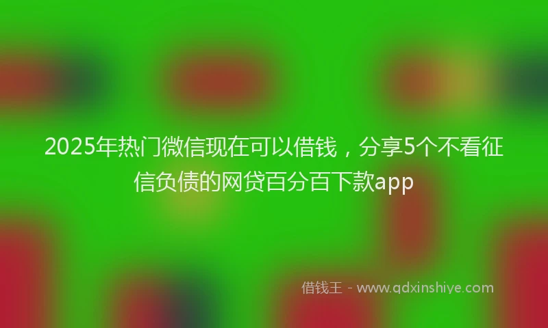 2025年热门微信现在可以借钱，分享5个不看征信负债的网贷百分百下款app