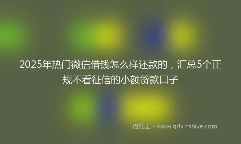 2025年热门微信借钱怎么样还款的，汇总5个正规不看征信的小额贷款口子