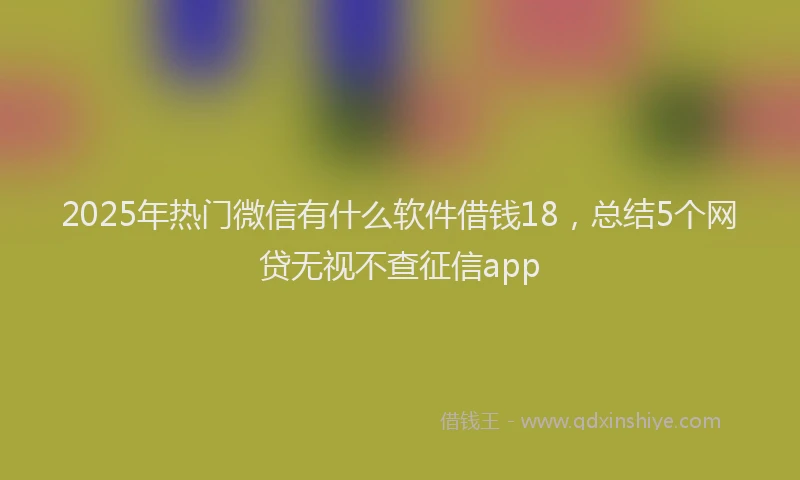 2025年热门微信有什么软件借钱18，总结5个网贷无视不查征信app