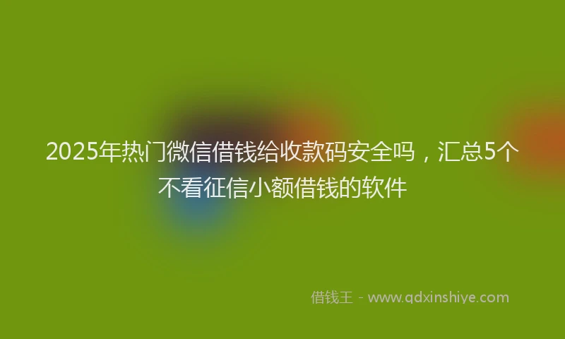2025年热门微信借钱给收款码安全吗，汇总5个不看征信小额借钱的软件