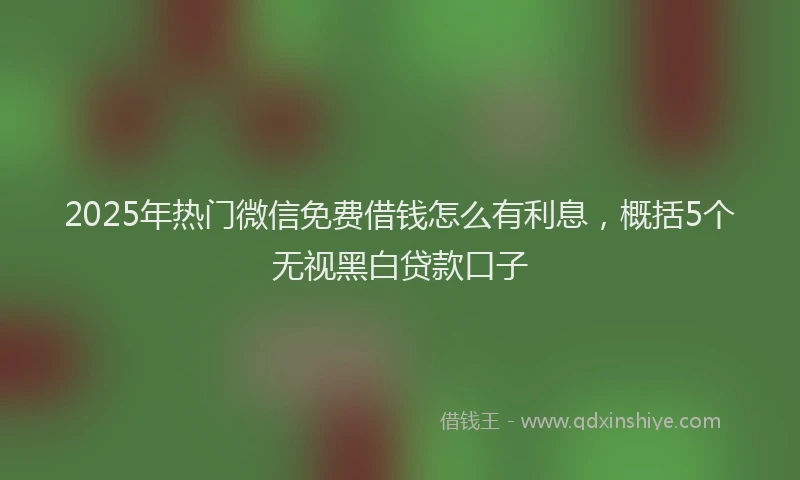 2025年热门微信免费借钱怎么有利息，概括5个无视黑白贷款口子