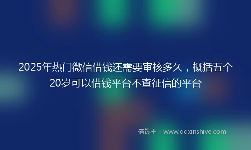2025年热门微信借钱还需要审核多久，概括五个20岁可以借钱平台不查征信的平台