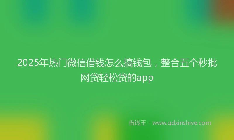 2025年热门微信借钱怎么搞钱包，整合五个秒批网贷轻松贷的app