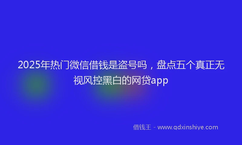 2025年热门微信借钱是盗号吗，盘点五个真正无视风控黑白的网贷app