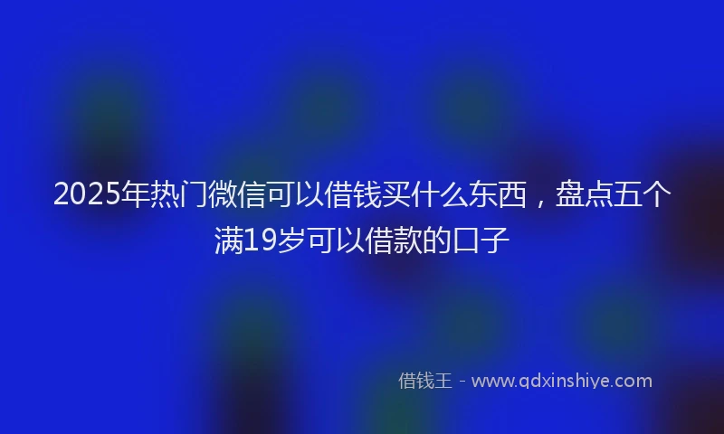 2025年热门微信可以借钱买什么东西，盘点五个满19岁可以借款的口子