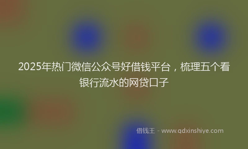 2025年热门微信公众号好借钱平台，梳理五个看银行流水的网贷口子