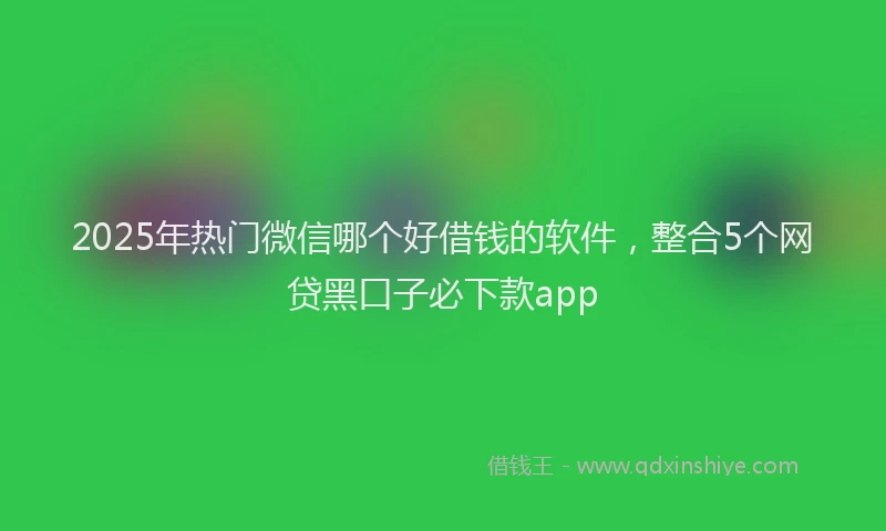 2025年热门微信哪个好借钱的软件，整合5个网贷黑口子必下款app