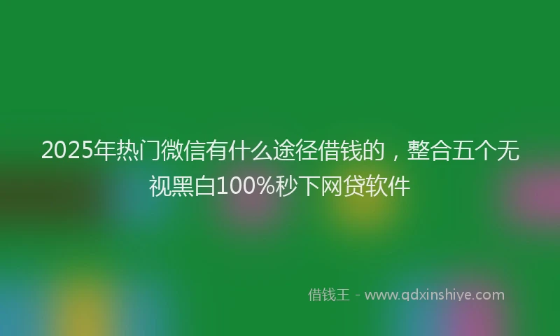 2025年热门微信有什么途径借钱的，整合五个无视黑白100%秒下网贷软件