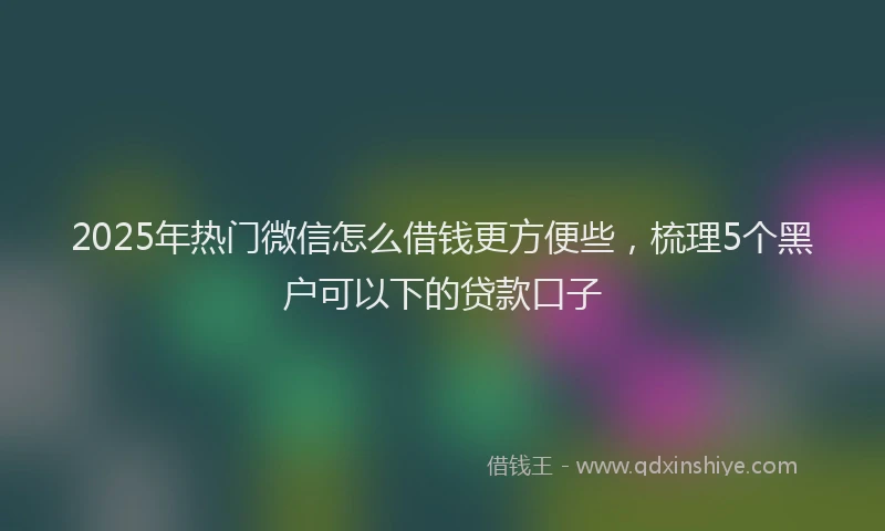 2025年热门微信怎么借钱更方便些，梳理5个黑户可以下的贷款口子