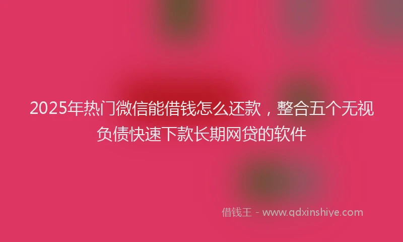 2025年热门微信能借钱怎么还款，整合五个无视负债快速下款长期网贷的软件
